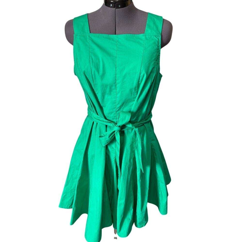 NWT Banana Republic Green Dress Square Neck Tulip Hem Size M - $150 Retail